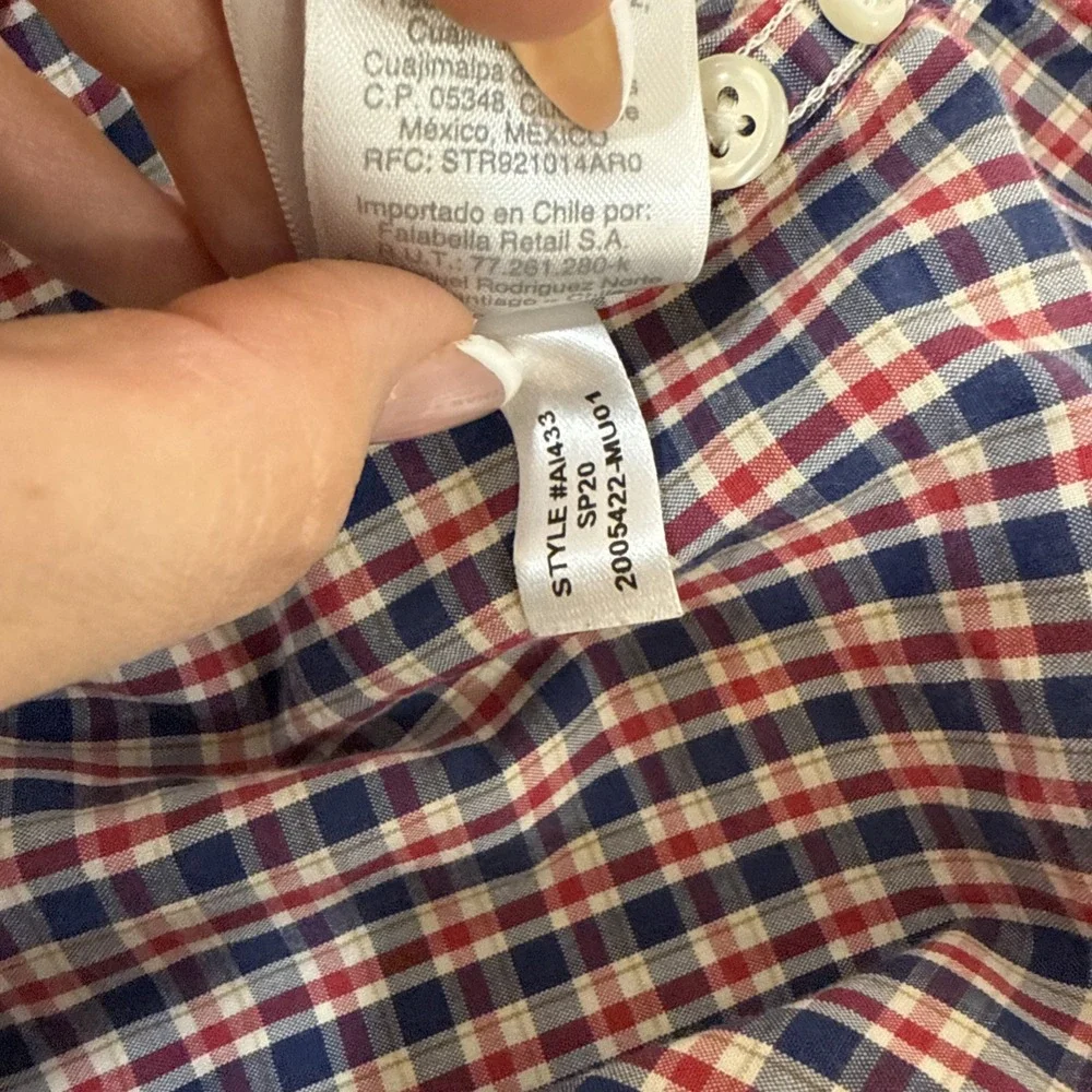 J.Crew Button Down Plaid Shirt Mens Larg Slim Secret Wash Organic Cotton Grunge‎